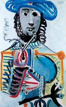 パブロ・ピカソ Painting - パイプを持つ男 1 1968 パブロ・ピカソ